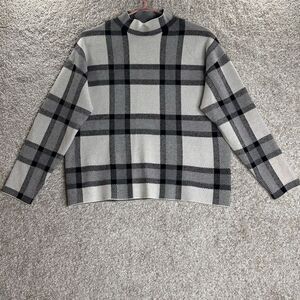 Premise Mock‎ Neck Plaid Sweater Women's Size Large